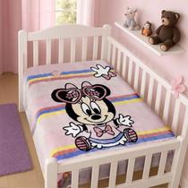 Cobertor Infantil Raschel Bebê Antialérgico Disney Mickey Minnie 1,10 x 90cm - Joliex Ternille Baby Nome Do Desenho:Minn