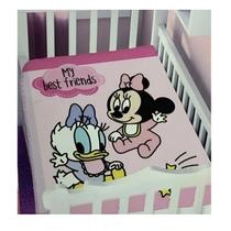 Cobertor Infantil Raschel Plus Disney Minnie e Mickey Bebê Rosa Azul