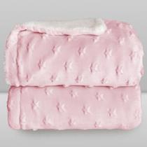 Cobertor Infantil - Sherpam Stars Rosa Bebê - Laço de Bebê