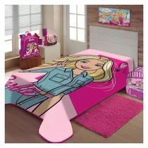 Cobertor Infantil Solteiro Jolitex de Microfibra Disney Raschel Plus Barbie