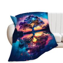 Cobertor Jerkboo Tree of Life Throw Flannel 125x100cm Cobertor Jerkboo Tree of Life Throw Flannel 125x100cm