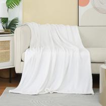 Cobertor JIAHANNHA White Cozy Plush Microfiber 127x152 cm