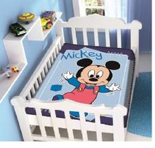 Cobertor Jolitex Infantil Raschel Plus Baby Disney Mickey Passinhos Marinho