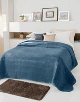 Cobertor Jolitex Kyor King Liso Unicolor Azul 2,20 x 2,40 m