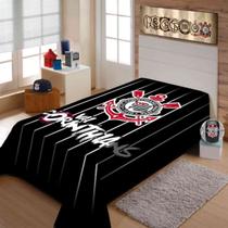 Cobertor Jolitex Solteiro Corinthians Raschel Time Toque Macio