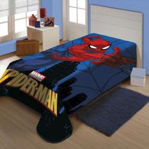 Cobertor Jolitex Solteiro Extra Macio Marvel Spider Homem Aranha na Cidade 50x200m