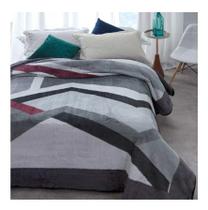 Cobertor Jolitex Ternille Kyör Plus Casal Cor Cinza Com Design Amalfi -Quentinho-Grossinho
