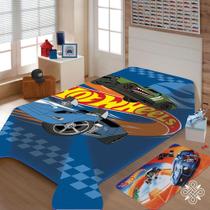 Cobertor Juvenil Jolitex Mattel Raschel Plus Hot Wheels 1,50 x 2,00m