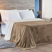 Cobertor King Alaska Dupla Face Sherpa-mantinha - Caqui