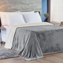 Cobertor King Alaska Dupla Face Sherpa-mantinha - Cinza