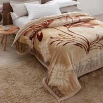 Cobertor King Microfibra Jolitex Raschel Double Segovia Bege