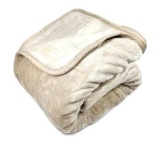 Cobertor King Raschel Liso Attuale Marfim Pérola 2.20 X 2.40 m Dupla Face Toque Seda Cinta- Corttex