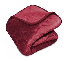 Cobertor King Raschel Liso Attuale Vermelho 2.20 X 2.40 m Dupla Face Toque de Seda na Cinta- Corttex