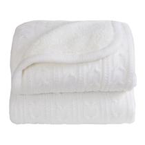 Cobertor Lã com Sherpa Marfim - Laço Bebê
