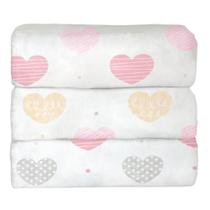 Cobertor laço bebê menina luxo coração 90cmx110cm Cobertor laço bebê menina luxo coração 90cmx110cm