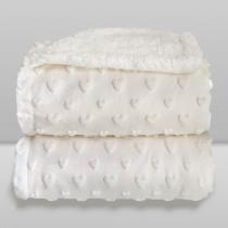 Cobertor Laço Bebê Plush Com Sherpa Hearts