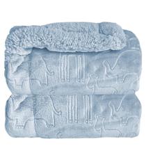 Cobertor laço bebê plush com sherpam ferrete azul 90cmx110cm Cobertor laço bebê plush com sherpam ferrete azul 90cmx110cm