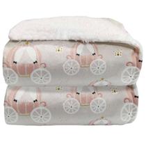 Cobertor Laço Bebê Sherpa 70x100 cm Carruagem Bege - 51359