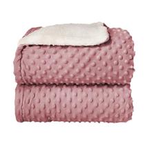 Cobertor Laço Bebê Sherpam Dots 90x110cm Rosa Duna