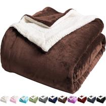 Cobertor LBRO2M Sherpa Fleece Twin Size, marrom supermacio