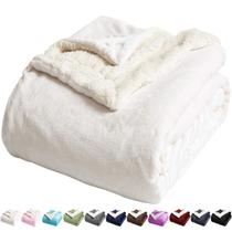 Cobertor LBRO2M Sherpa Fleece Twin Size Super Soft Ivory