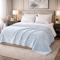 Cobertor Leve Queen / Manta Camesa 220 x 240 cm Macio Antialérgico Cinza Limestone -
