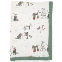 Cobertor Little Unicorn Newborn recebendo colcha de musselina