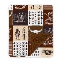Cobertor Locobird Western Cowboy para Bebê 76x102 cm Macio e Quentinho