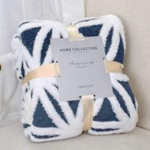 Cobertor LOMAO Sherpa Fleece Fuzzy Soft Throw 180x200cm Navy
