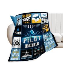 Cobertor Lureix Airplane Pilot Design Flanela de lã 125x100cm