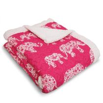 Cobertor Lush Decor Elephant Parade Fuzzy Reversible Sherpa
