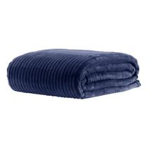 Cobertor luster - casal - azul marinho - corttex