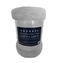 Cobertor Manta 180g 2,20x2,40m 1 Peça Queen Fleece Cinza Desenho Do Tecido Liso
