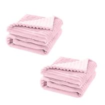 Cobertor Manta Bebê Kit 2pçs Bebê Wave Berço Rosa