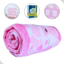 Cobertor Manta Bebe Menina Macio Flannel Feminino Rosa Cobertor Manta Bebe Menina Macio Flannel Feminino Rosa