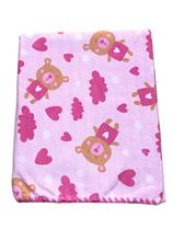 Cobertor Manta Bebe Rosa Estampa Ursinha Tam 70cm X 90 cm - incomfral
