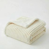 Cobertor Manta Bebê Wave com Sherpa Berço Duplo Antialérgico Infantil COR:Marfim Cobertor Manta Bebê Wave com Sherpa Berço Duplo Antialérgico Infantil COR:Marfim