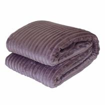 Cobertor manta canelada queen malva - Do Lar Decoração