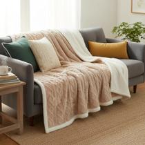 Cobertor Manta Casal 2,10 X 1,90 Cm Jacquard Com sherpa Cobertor Manta Casal 2,10 X 1,90 Cm Jacquard Com sherpa