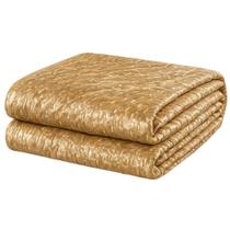 Cobertor Manta Casal Fio Dourado que Brilha Dupla Face - Caramelo Cobertor Manta Casal Fio Dourado que Brilha Dupla Face - Caramelo