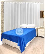 Cobertor Manta Casal Padrão Anti Alérgico Azul Royal Macia