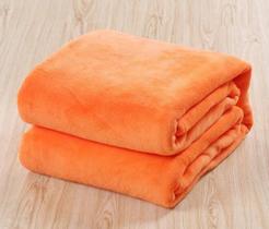 Cobertor Manta Casal Padrão Anti Alérgico salmão Laranja - Magia enxovais