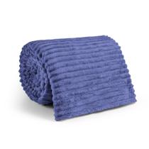 Cobertor Manta Casal Padrão Canelado Fleece Soft Macio 1,80 m x 2,00 m