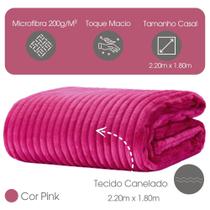 Cobertor Manta Casal Soft Canelada 2,20m x 1,80m Califórnia Cor Rosa Pink Cobertor Manta Casal Soft Canelada 2,20m x 1,80m Califórnia Cor Rosa Pink