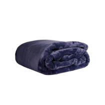 Cobertor Manta de Microfibra Soft 500 Azul Marinho Queen 2,20x2,40m Corttex