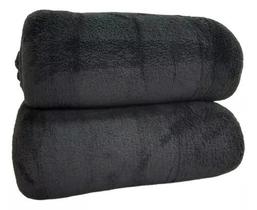 Cobertor Manta Fleece Casal Microfibra Antialérgico Preto