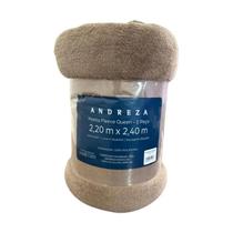 Cobertor Manta Fleece Soft Queen Antialérgica Macia Caqui