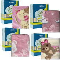 Cobertor Manta Infantil Bebe Flannel Toque De Seda Menina