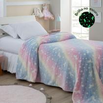 Cobertor manta infantil brilha no escuro fleece fluorescente magica Cobertor manta infantil brilha no escuro fleece fluorescente magica