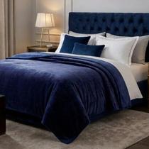 Cobertor Manta King / Queen Camesa 240 x 260 cm Macio Antialérgico Azul -